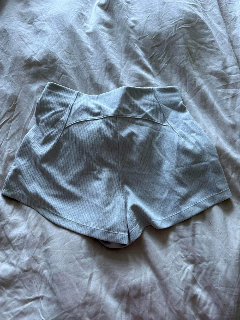 Lululemon Ribbed High-Rise Soft Shorts in Off White